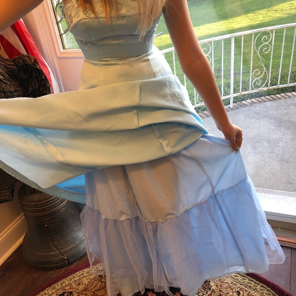 Light Blue Strapless Formal Dress